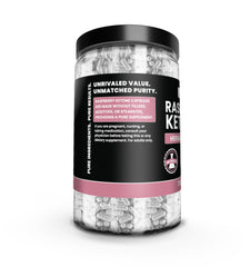 Closeup of Raspberry Ketone capsules from Pure Original Ingredients