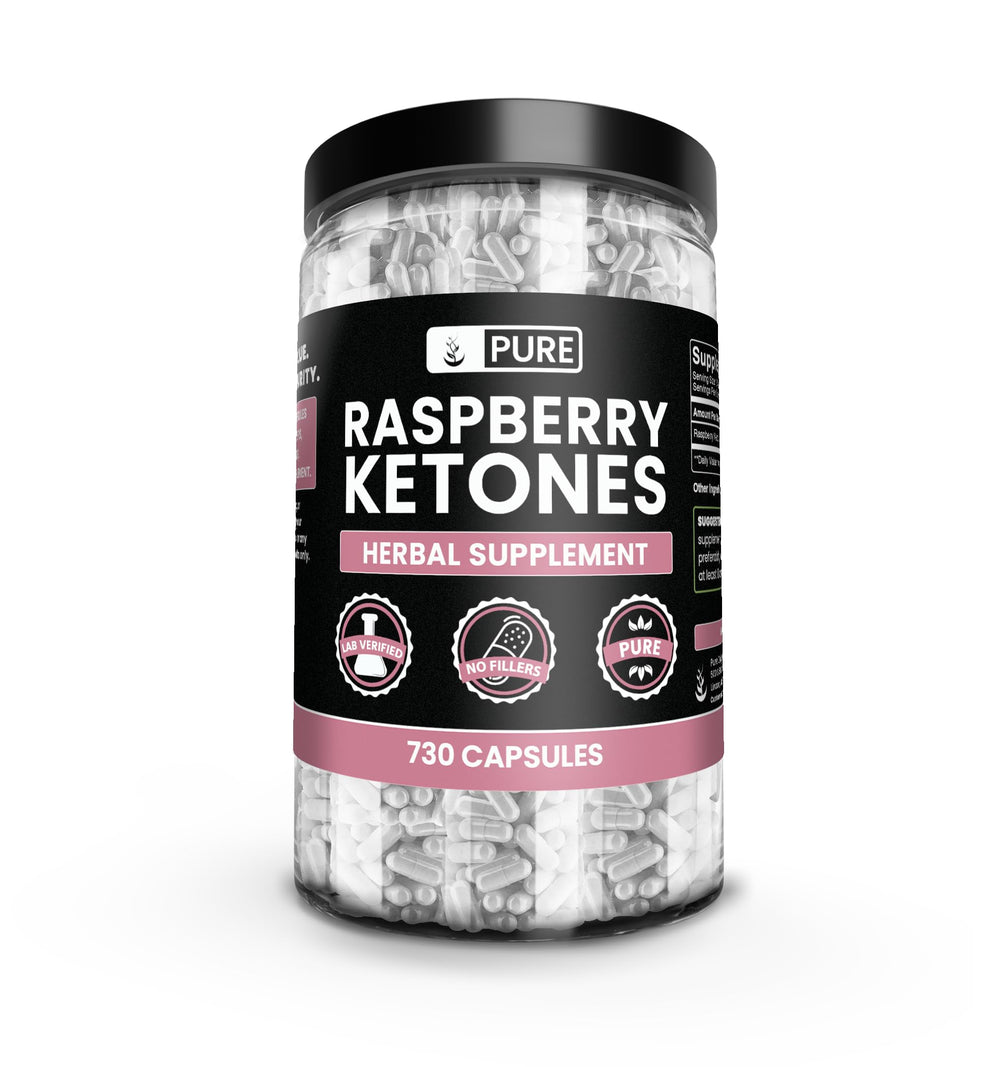 Pure Original Ingredients Raspberry Ketone capsules in bottle for daily use