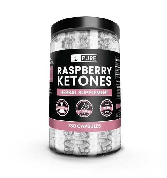 Pure Original Ingredients Raspberry Ketone capsules in bottle for daily use