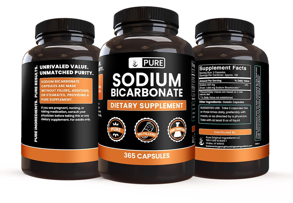 Pure Original Ingredients sodium bicarbonate packaging from Utah, USA.