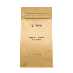 PURE ORIGINAL INGREDIENTS Vitamin C Powder jar, pure single-ingredient ascorbic acid for daily supplementation.