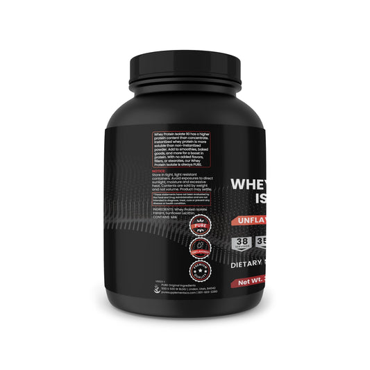 PURE ORIGINAL INGREDIENTS Whey Protein Isolate instantized mix for smooth blending