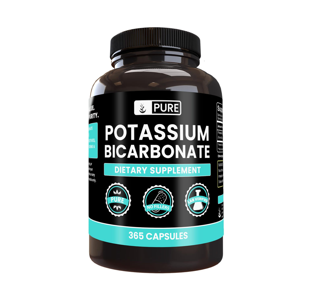 Pure Original Potassium Bicarbonate bottle for year-long daily use