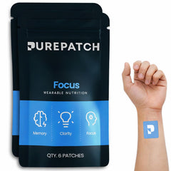 Pure Patch Focus Alpha GPC on skin for convenient, non-ingestible delivery.