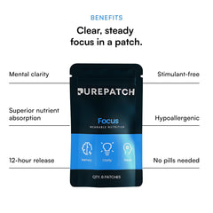 Water-resistant Pure Patch Focus adheres securely through activities.
