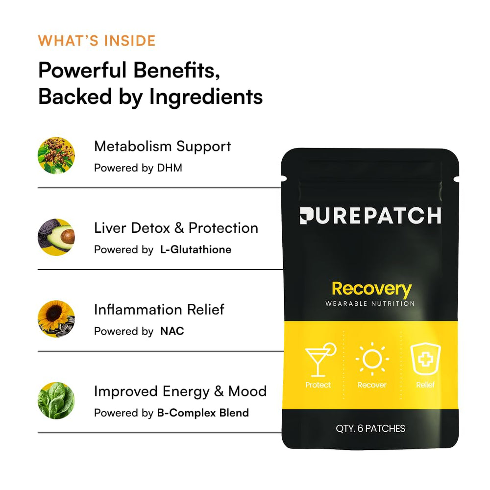 Pure Patch Recovery Patch packaging emphasizes gluten-free and US-made quality.
