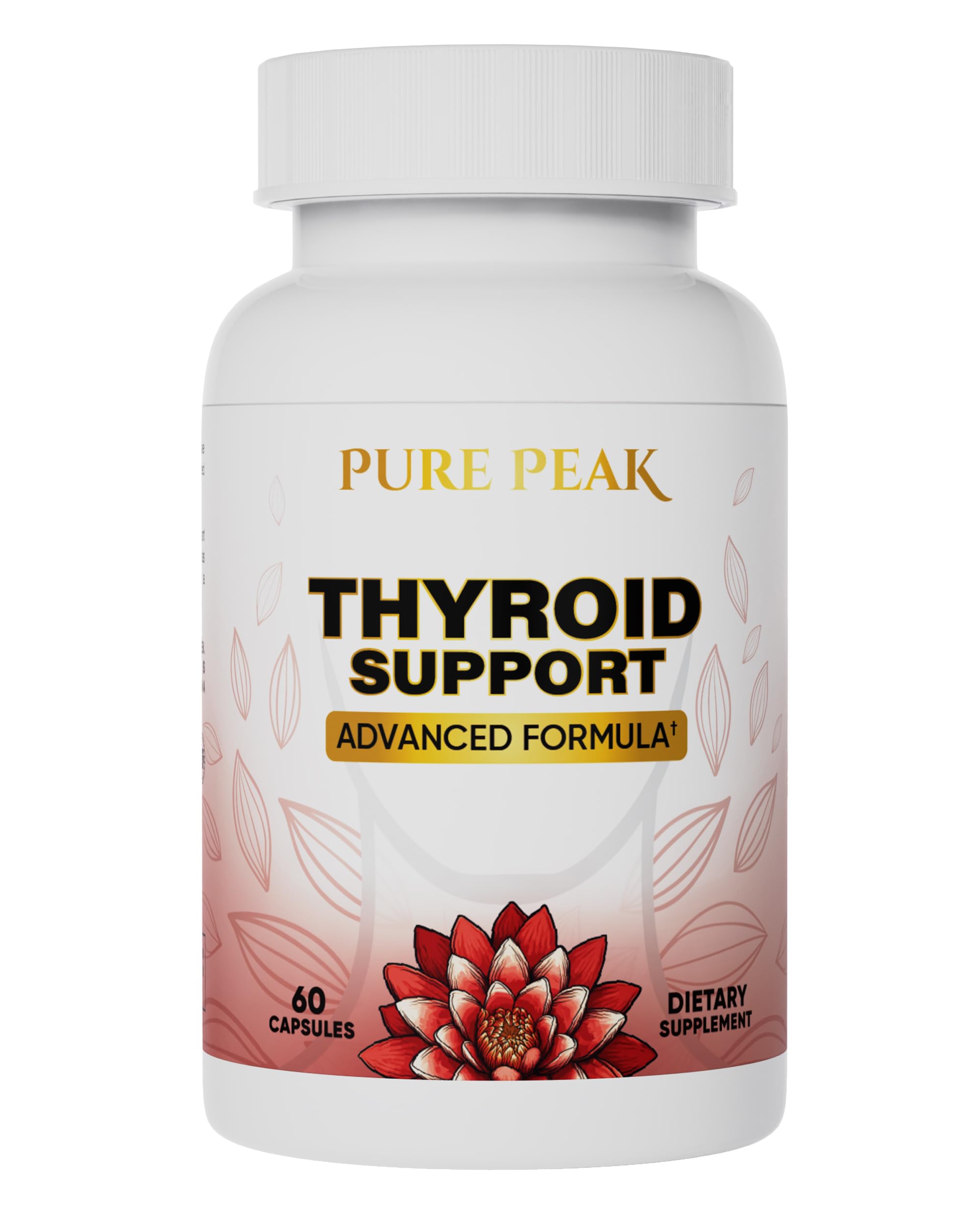 Pure Peak thyroid bottle with capsules for energy support and mental clarity