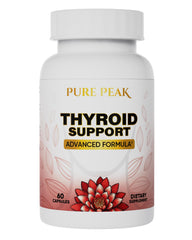 Pure Peak thyroid bottle with capsules for energy support and mental clarity
