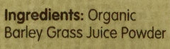 Nutrition label highlights minerals in Pure Planet Just Barley