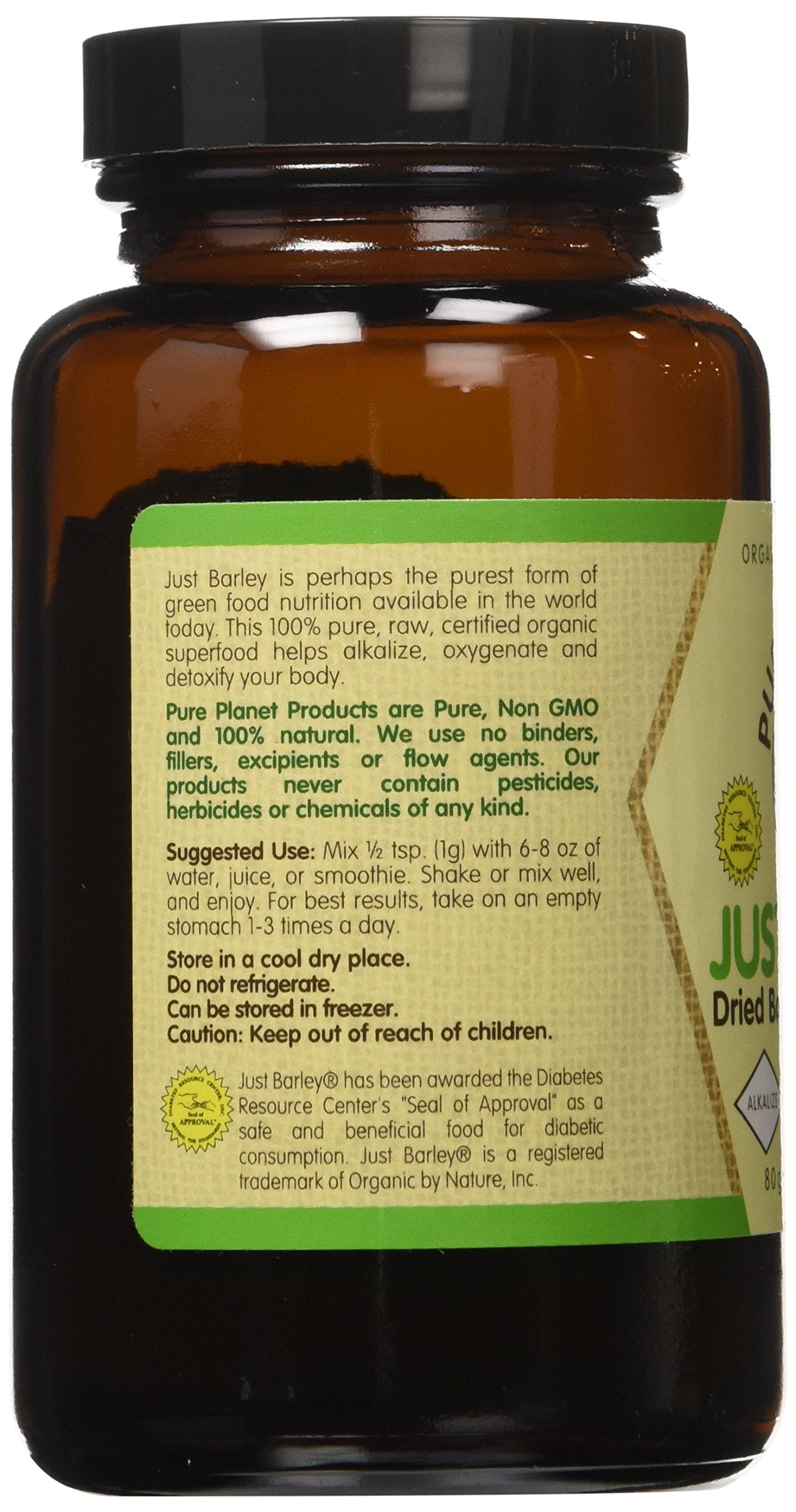 Pure Planet Just Barley Organic Powder two-pack on kitchen shelf
