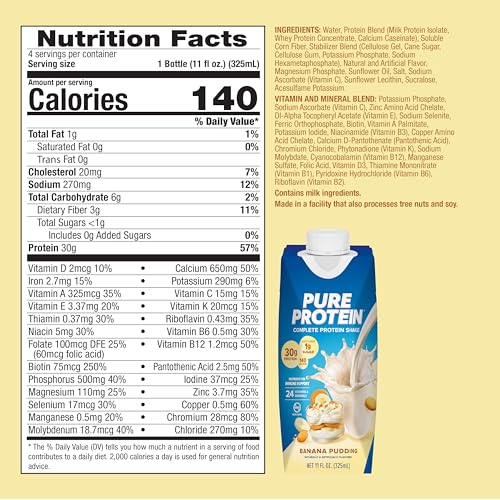 Pure Protein Banana Pudding Shake being poured for quick post-workout recovery