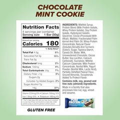 Pure Protein Chocolate Mint Cookie Bar close-up texture reveals minty chocolate crunch.