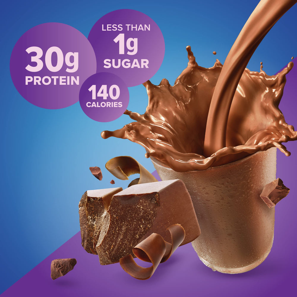 Pure Protein chocolate shake 12-pack packaging for easy stocking.
