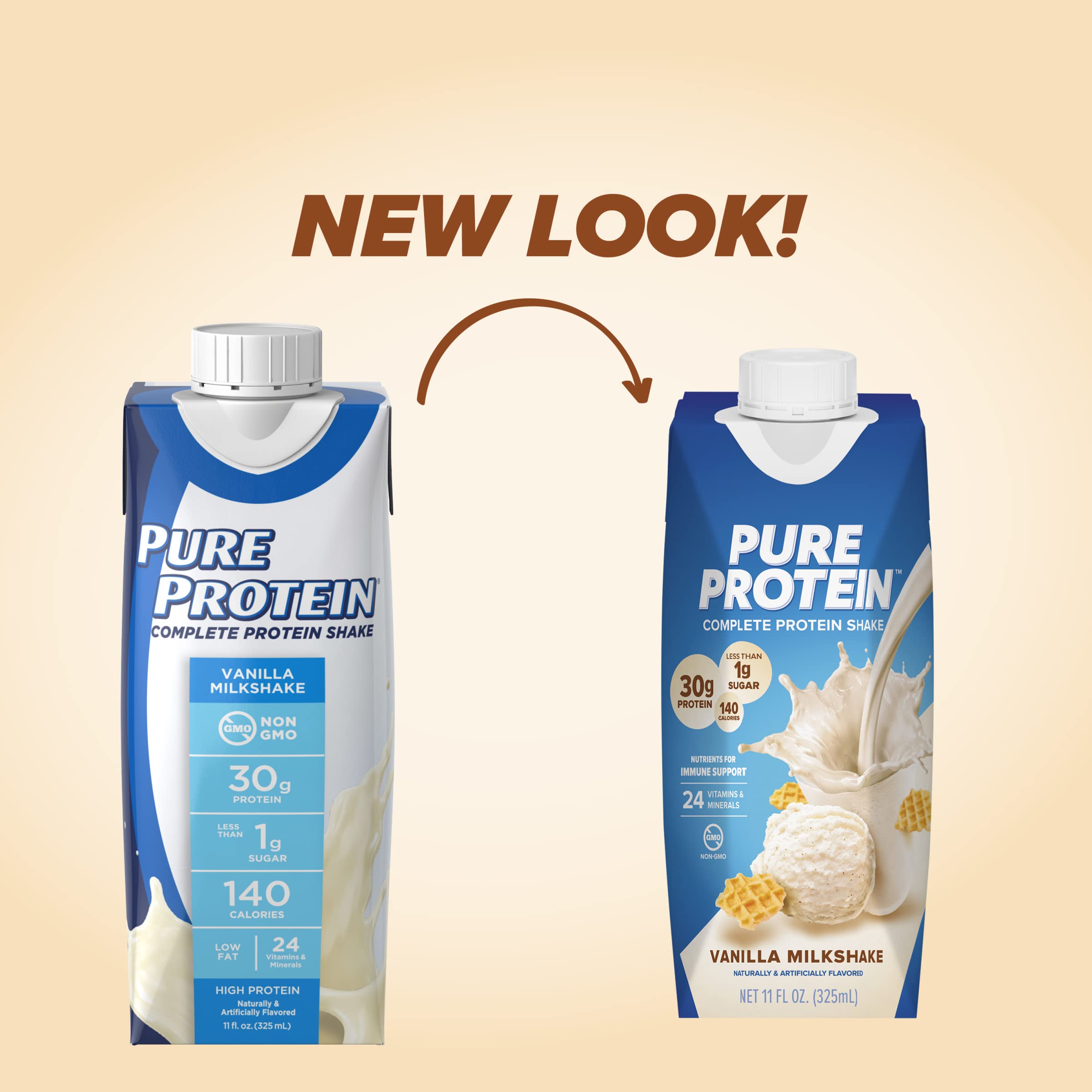Creamy vanilla texture of Pure Protein Vanilla Shake in a glass.