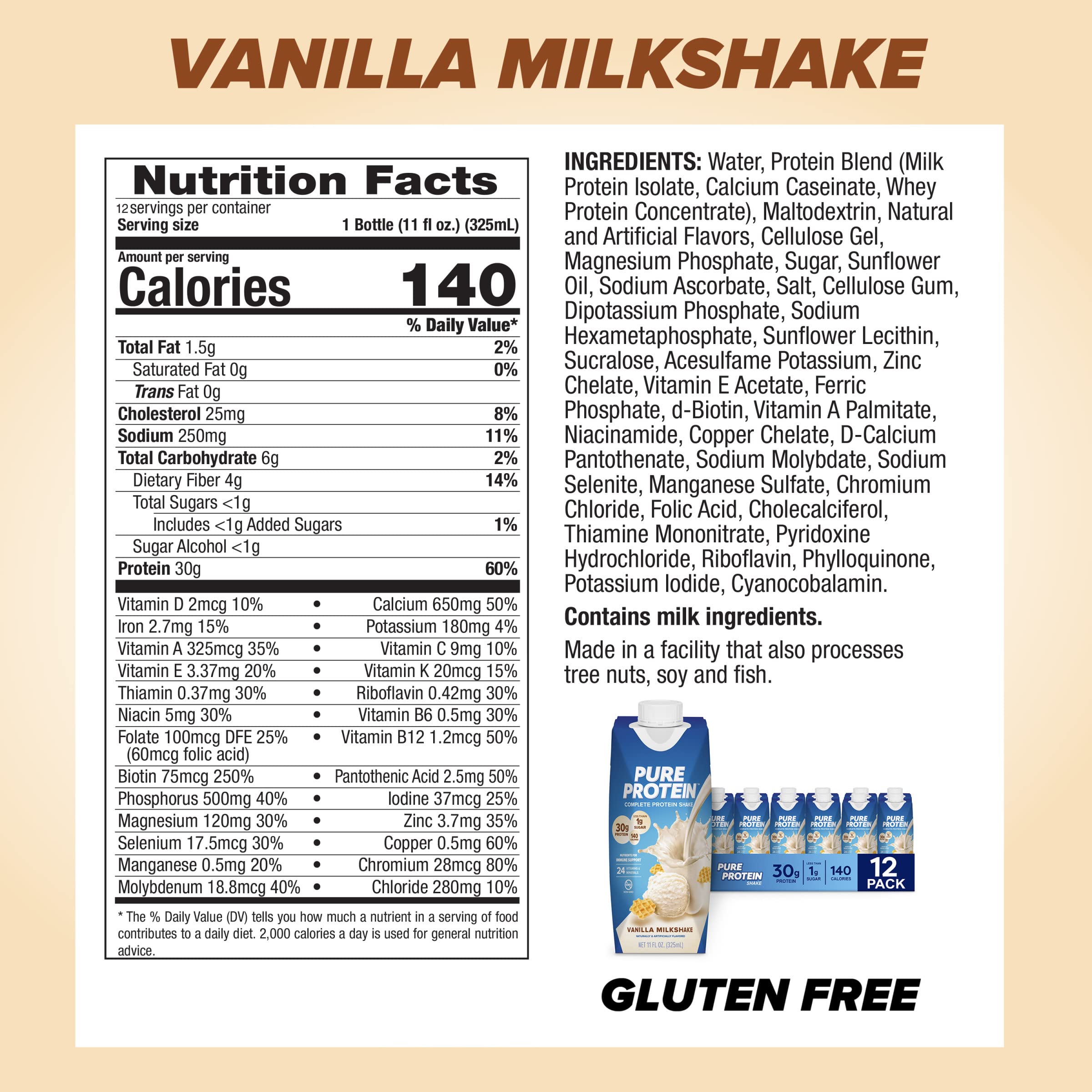 Pouring Pure Protein Vanilla Shake for quick post-workout protein boost.