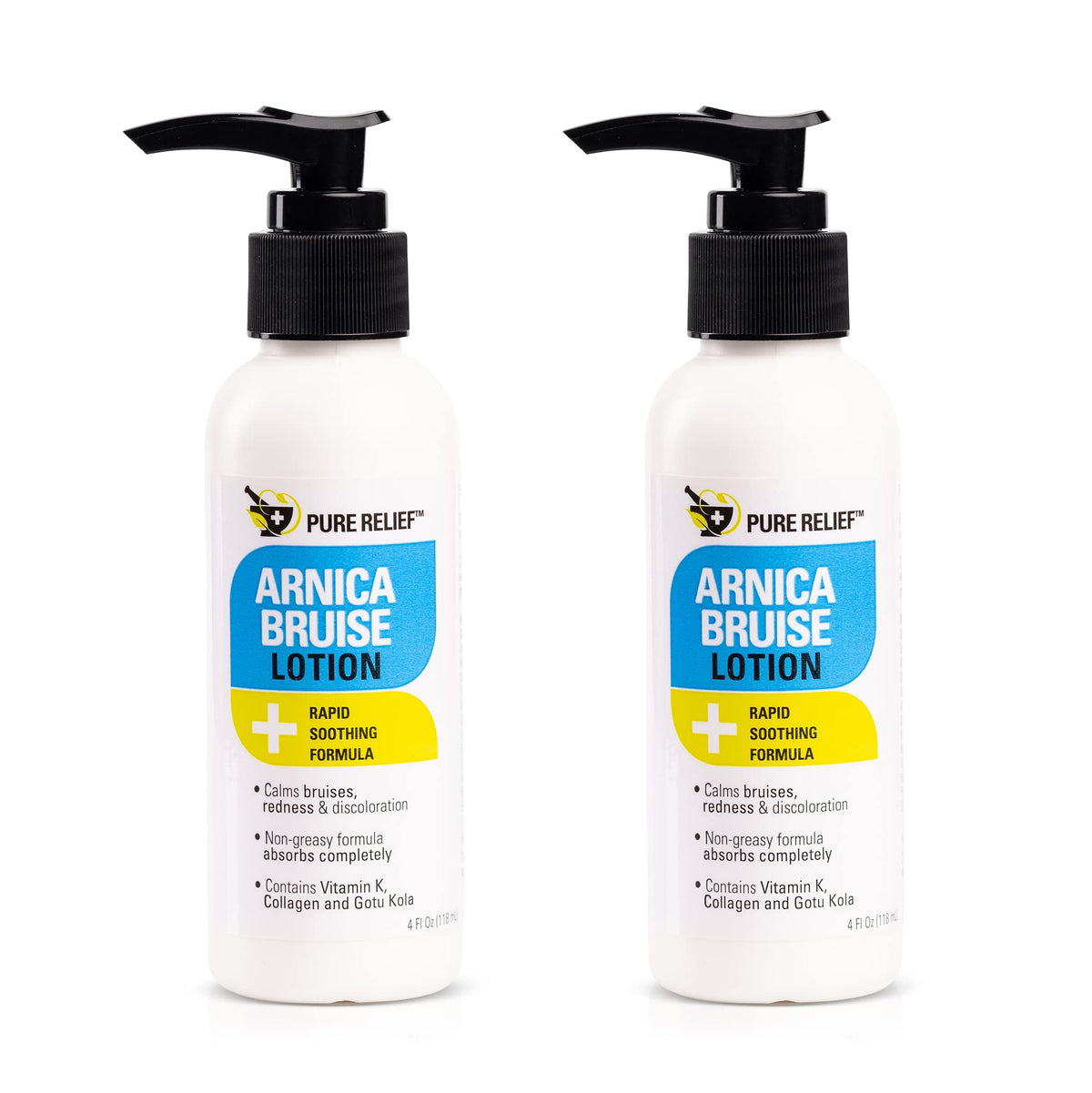 Pure Relief Arnica bruise-relief-lotion bottle shown for bruising support and hydration
