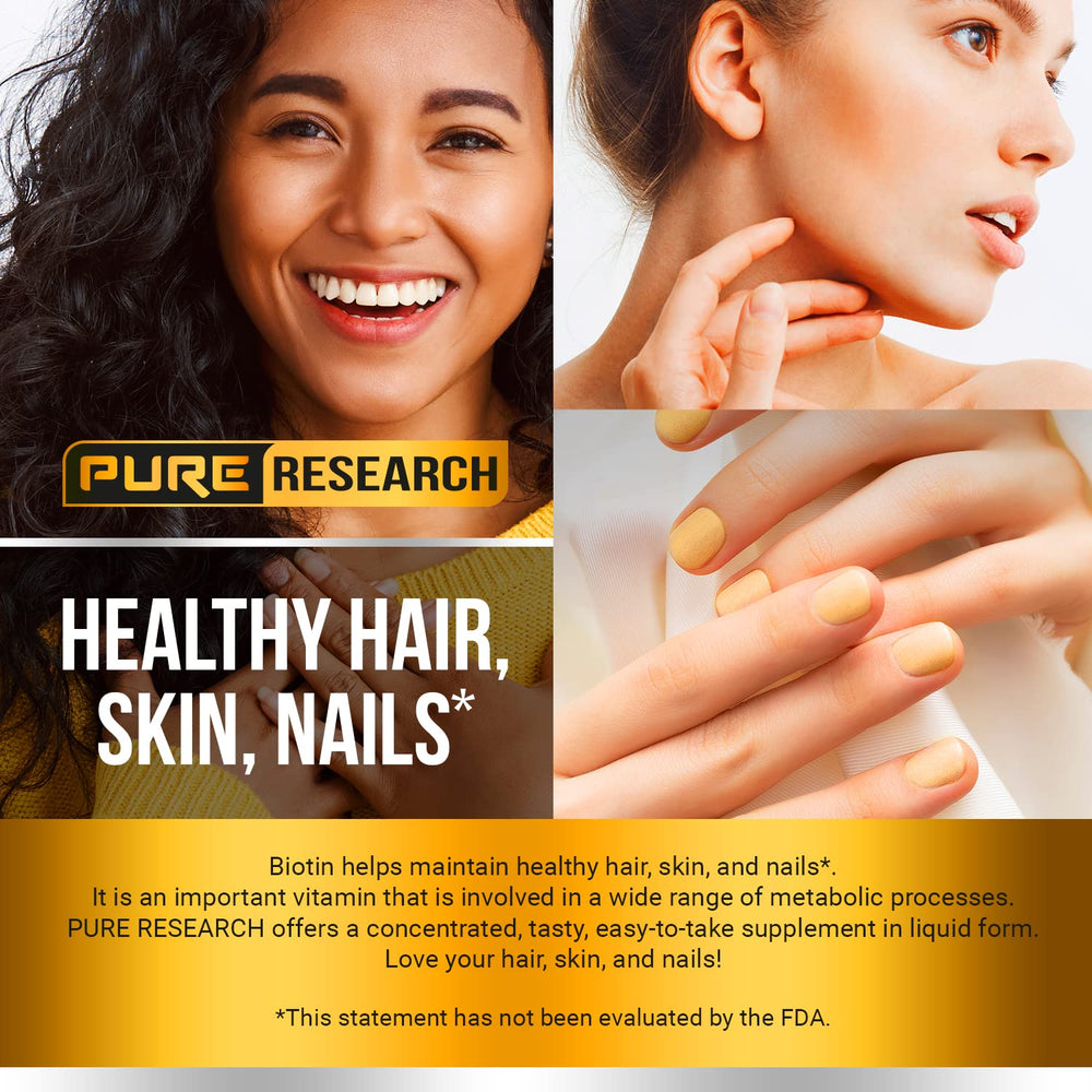 Pure Research Biotin & Collagen ingredients label highlights potency