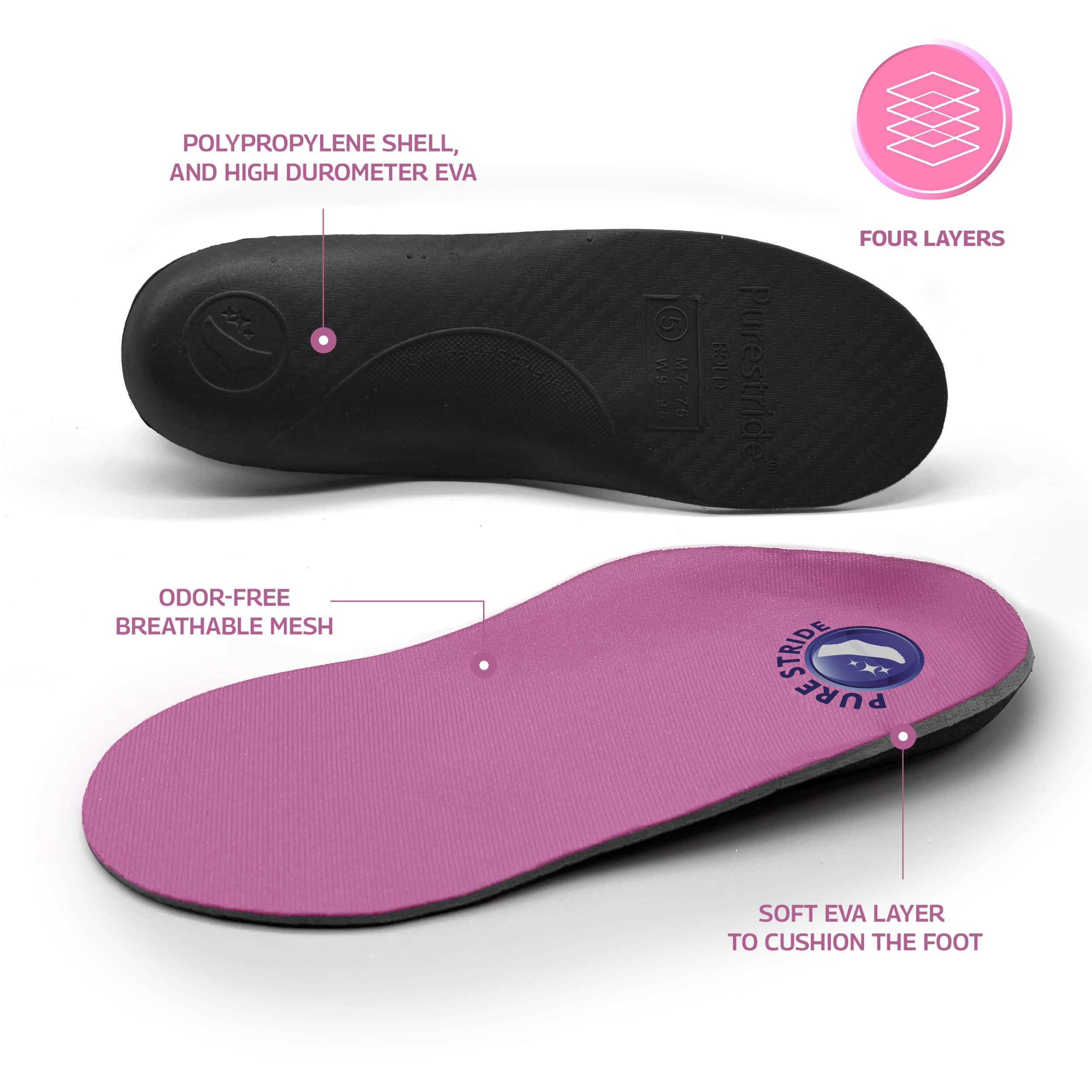 Bottom view reveals carbon fiber-like layer for added stability and durability.