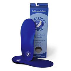 Pure Stride Bold orthotics with carbon bottom provide enhanced arch support for daily activities.