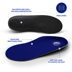 Pure Stride Bold orthotics feature odor-free mesh for breathable comfort during long wear.