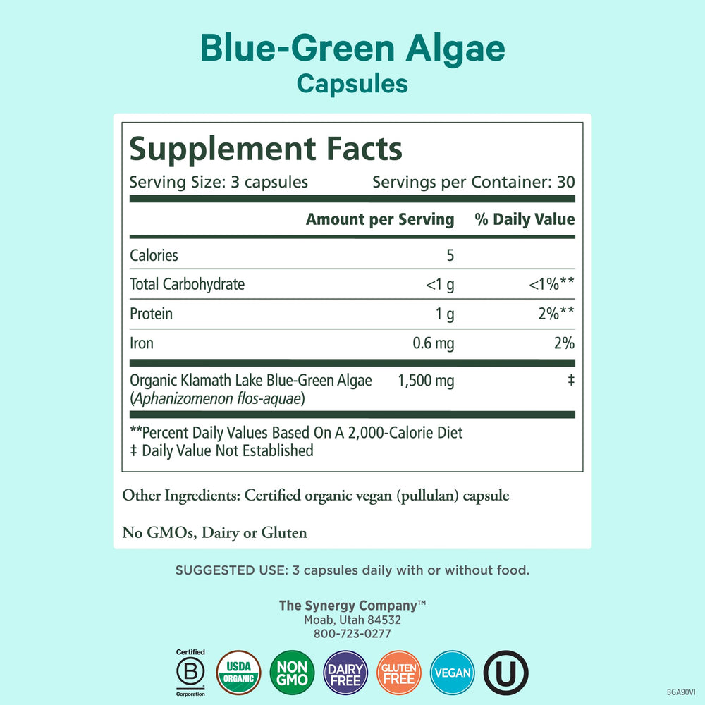 Pure Synergy bottle side view showing convenient daily capsules.