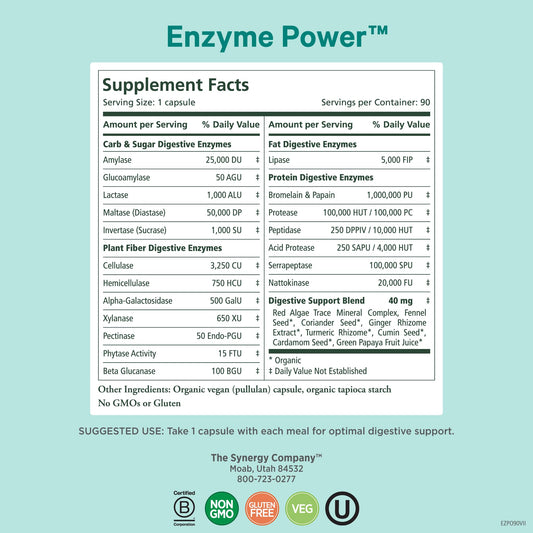 Pure Synergy Enzyme Power capsules close-up for easy daily digestive support