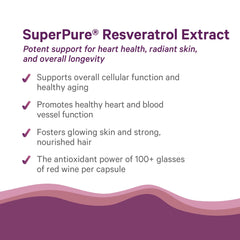 Pure Synergy grape polyphenols jar highlights organic ingredients for healthy aging.