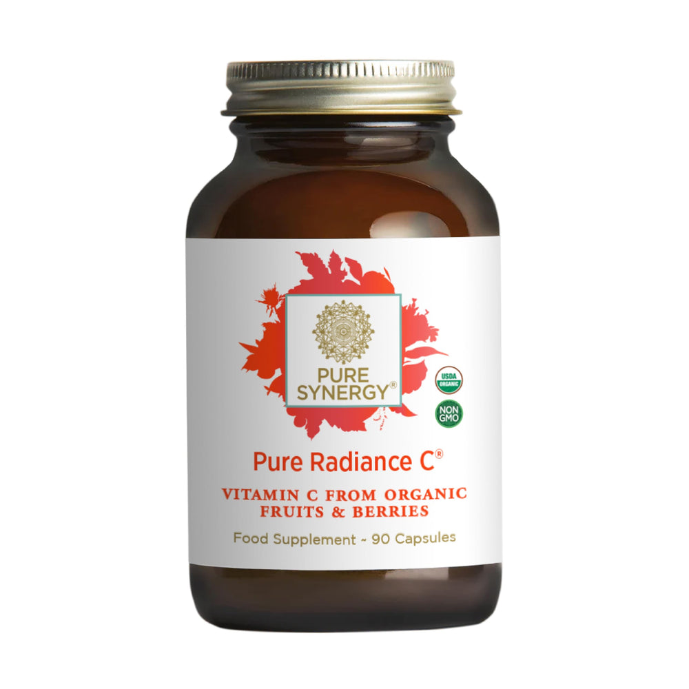 Close-up of organic fruit blend, including camu camu and acerola, for vitamin C.