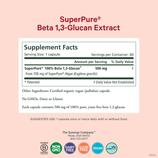 PURE SYNERGY SuperPure capsules shown for convenient daily immune and digestion support.