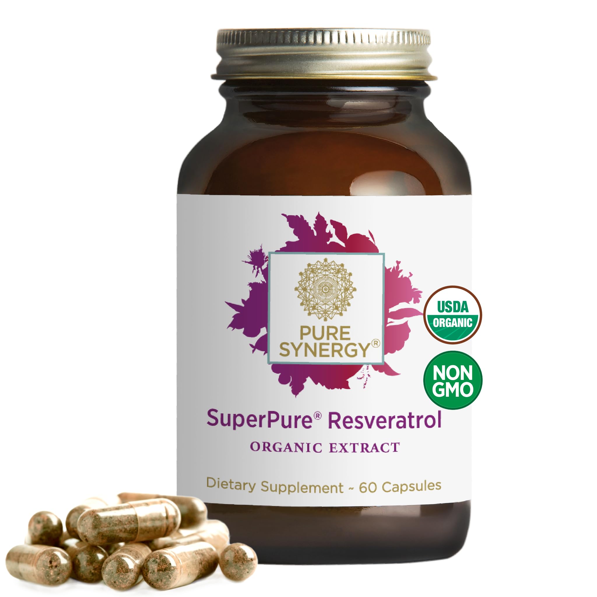 Pure Synergy SuperPure bottle with capsules for daily antioxidant support.
