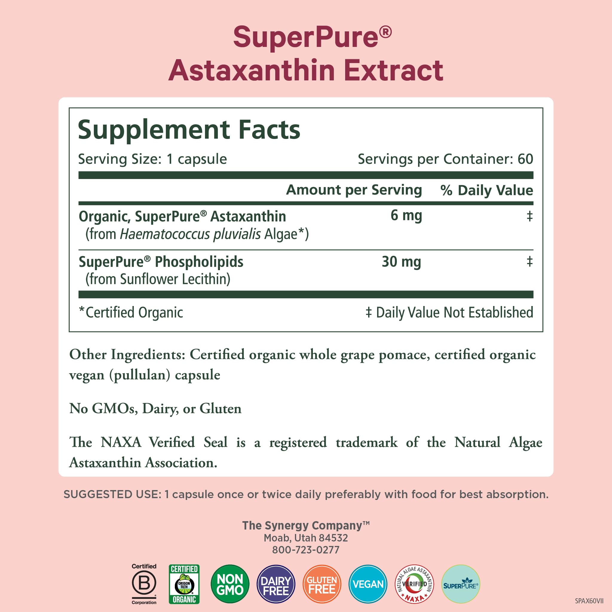 Pure Synergy SuperPure capsules arranged for daily use