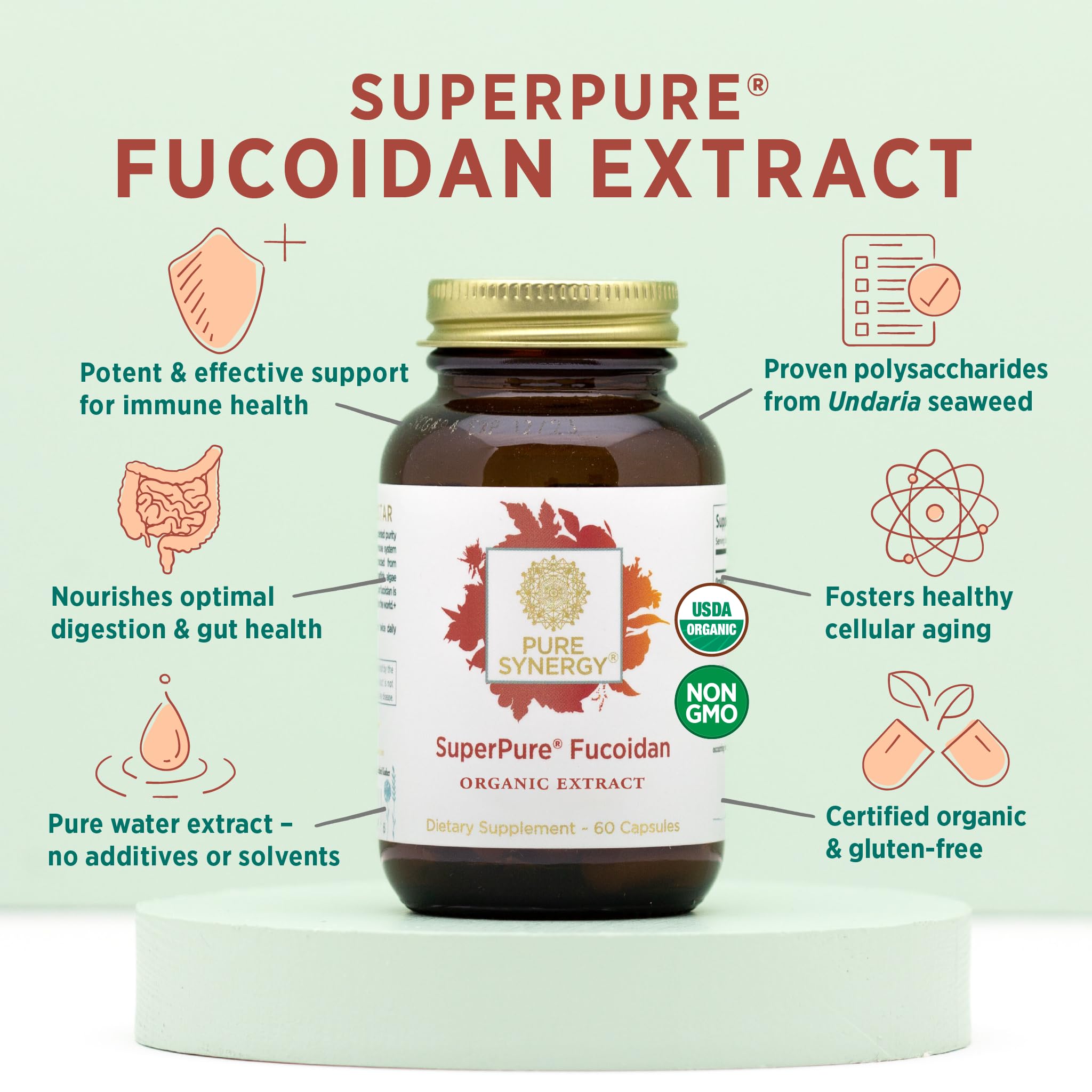 Six capsules arranged for easy daily dosage and flexibility.
