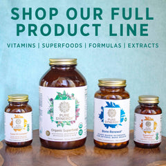 PURE SYNERGY SuperPure with water and healthy foods suggests a simple routine.