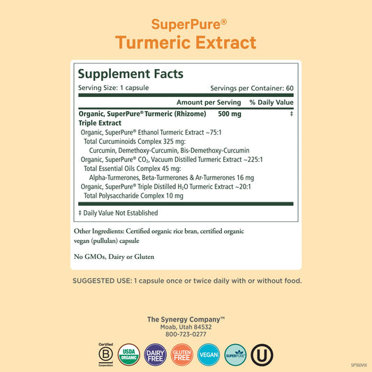 Pure Synergy SuperPure capsules close-up for convenient daily supplementation.