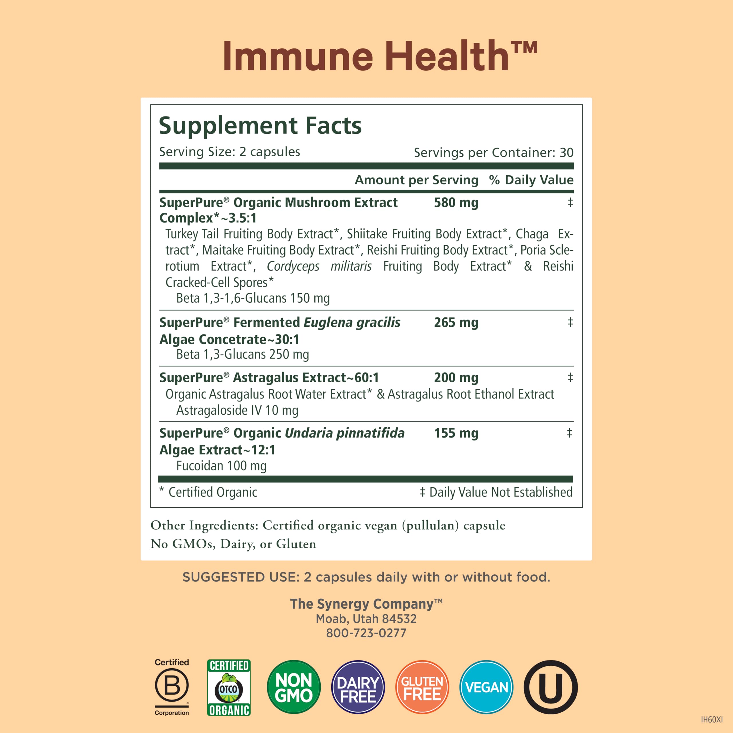 Pure Synergy turkey tail mushroom highlights immune-supporting ingredients