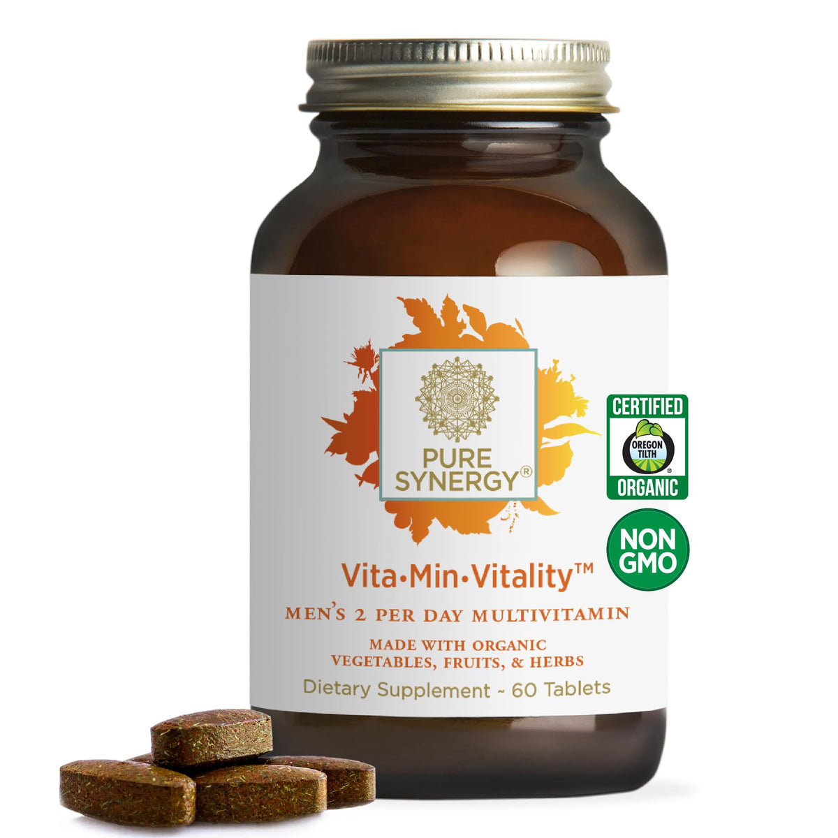 Pure Synergy Vita·Min·Vitality bottle front for daily energy support.