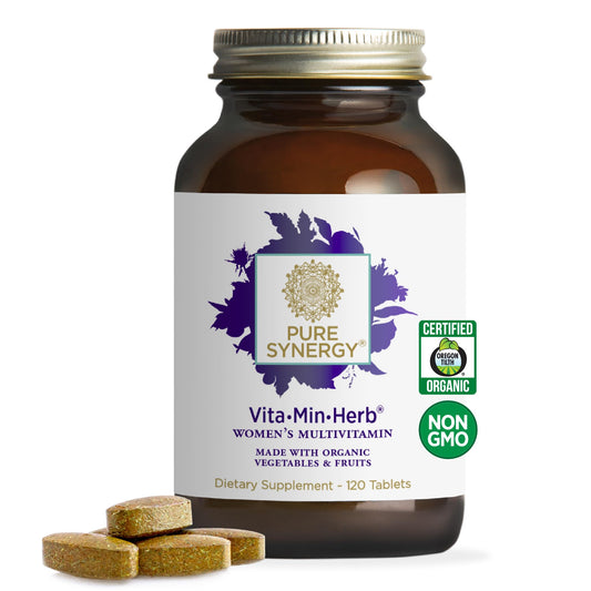 PURE SYNERGY Vita Min Herb for Women bottle front signaling daily wellness support