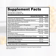 Close-up of Pure Therapro Rx active B Complex capsules for daily use.