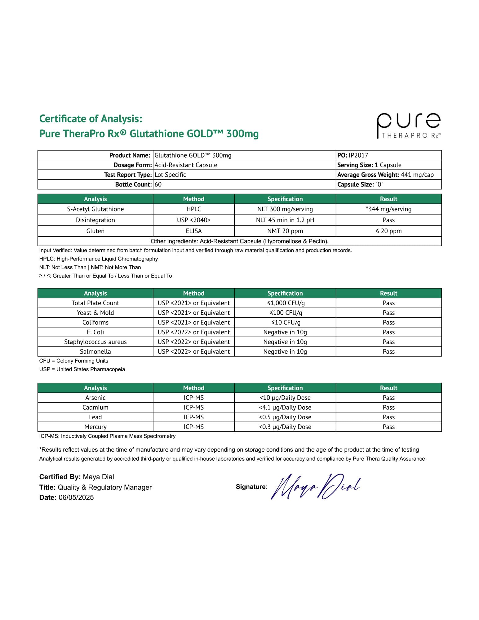 Pure Therapro Rx antioxidant support with vitamins C and E potential