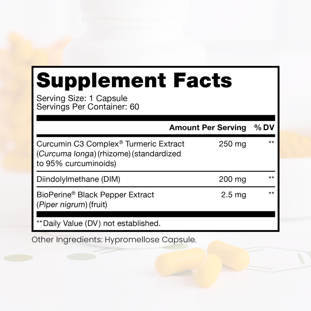 DIM 3+ capsules close-up highlighting vegan formula and absorption-friendly design