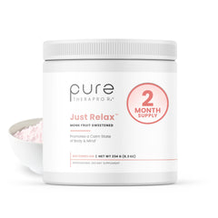 Pure Therapro Rx Just Relax Watermelon bottle promoting a relaxed mood for daily routine
