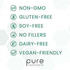 Pure Therapro Rx Liposomal Vitamin C powder vegan formula branding highlighting plant-based ingredients