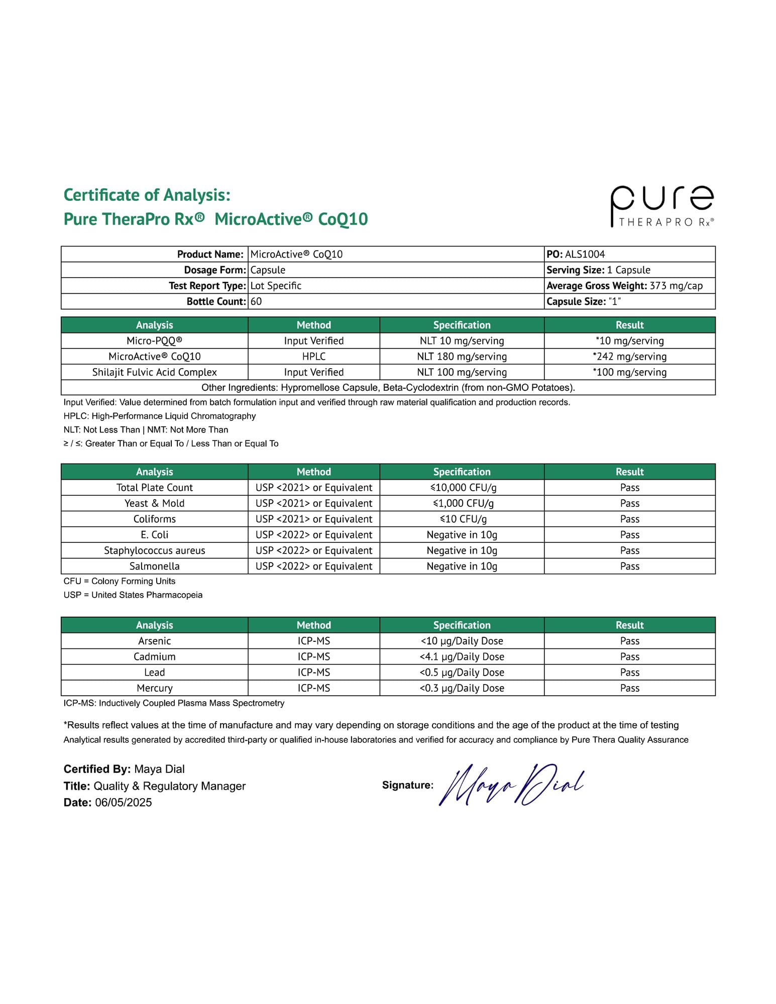 Pure Therapro Rx microactive-pqq-coq10 capsules with water for easy use