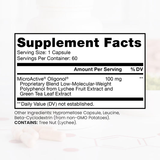 Pure Therapro Rx MicroActive Oligonol capsules for convenient daily intake