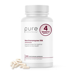 Pure TheraPro Rx Saccharomyces boulardii bottle front showing 10B CFU probiotic