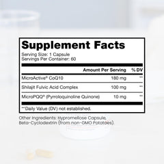 Pure Therapro Rx sustained-release CoQ10 bottle highlighting long-lasting bioavailability