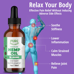 Pure Wellness hemp seed oil daily-use suggestion with 1000 mg dose.