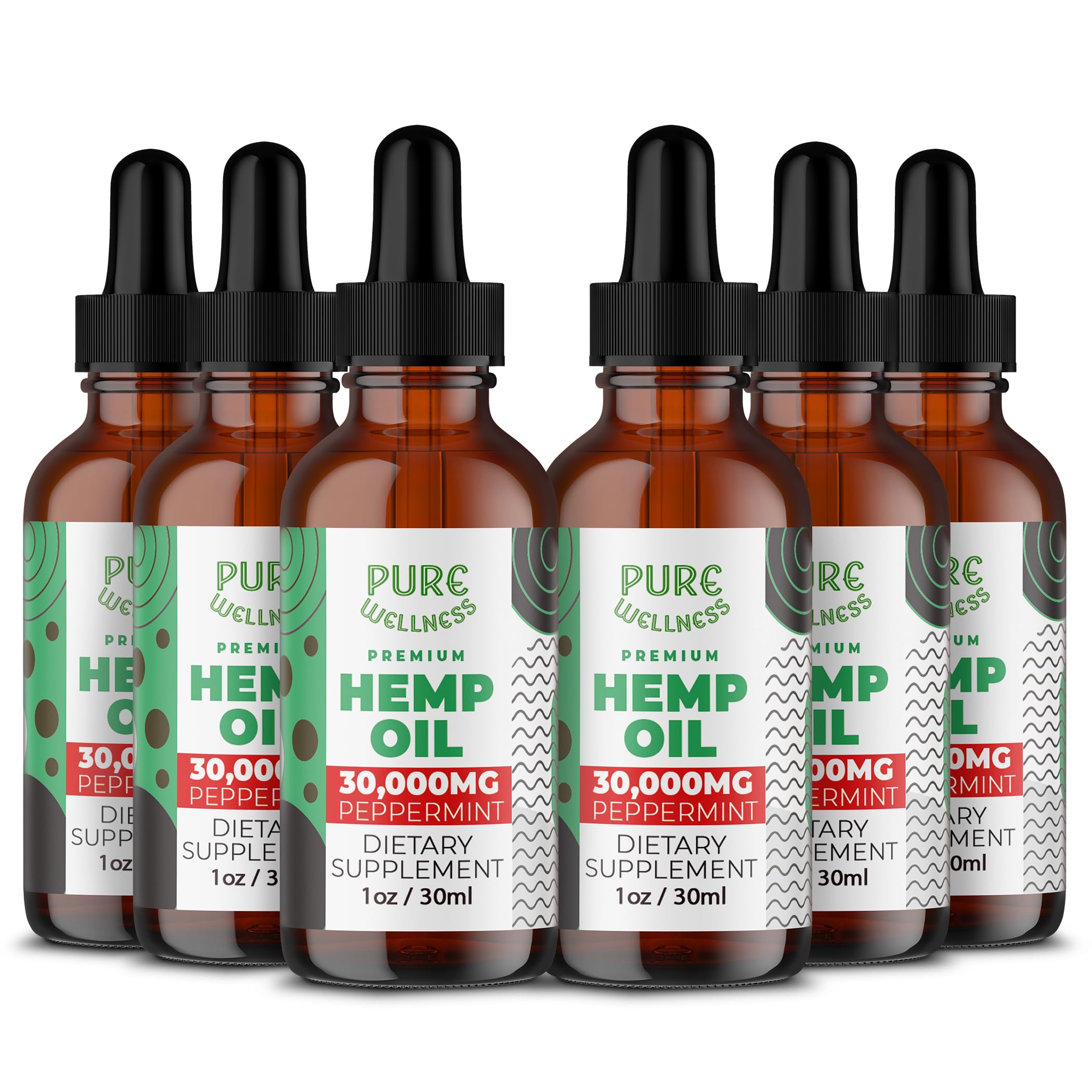Pure Wellness Organic Hemp Seed Oil bottle with peppermint flavor for daily comfort