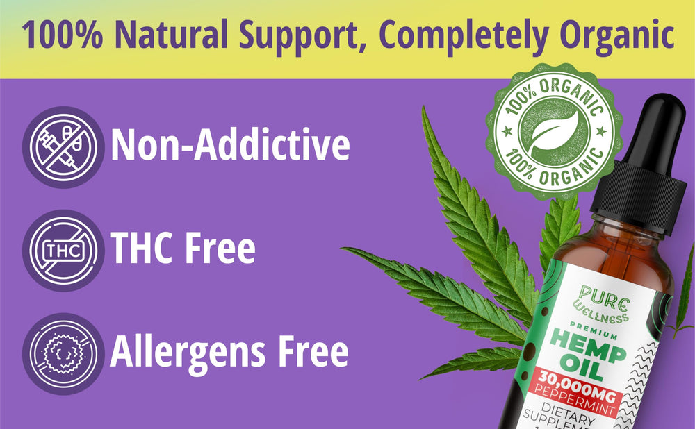 Pure Wellness hemp oil pour with peppermint infusion for smoother evenings