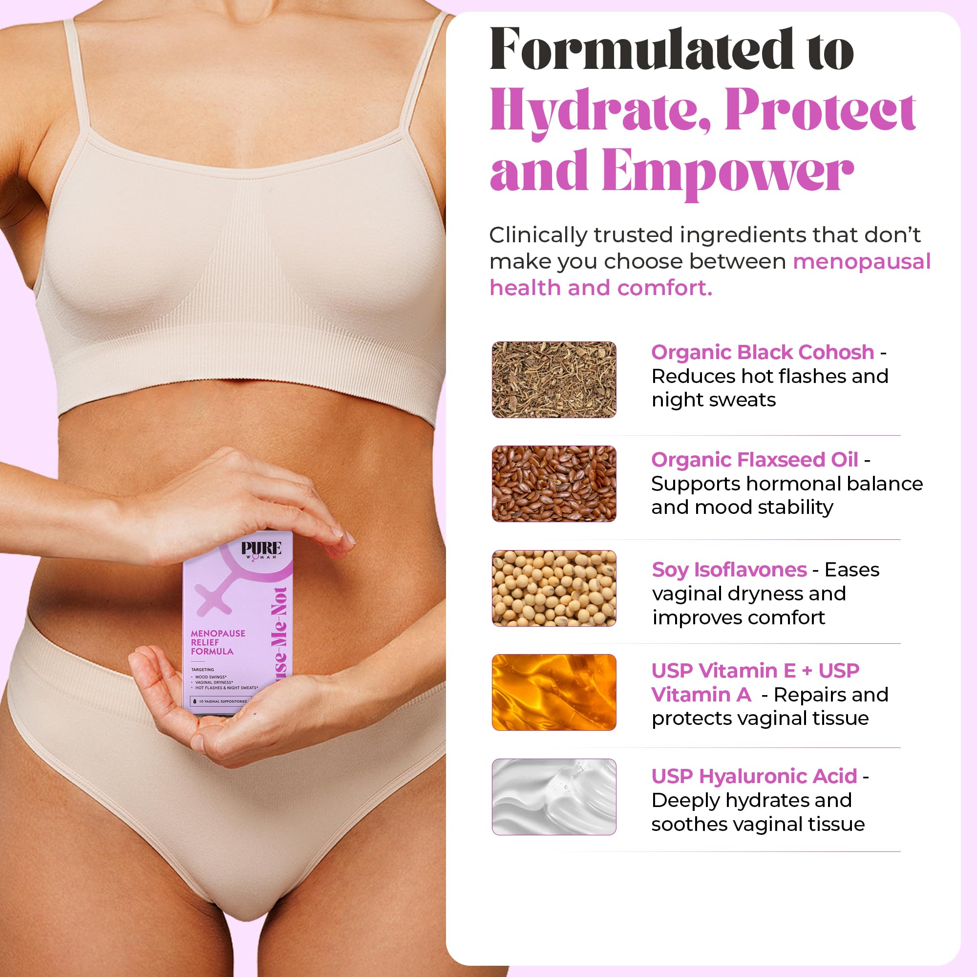 PURE WOMAN Pause-Me-Not insertion being performed for easy use